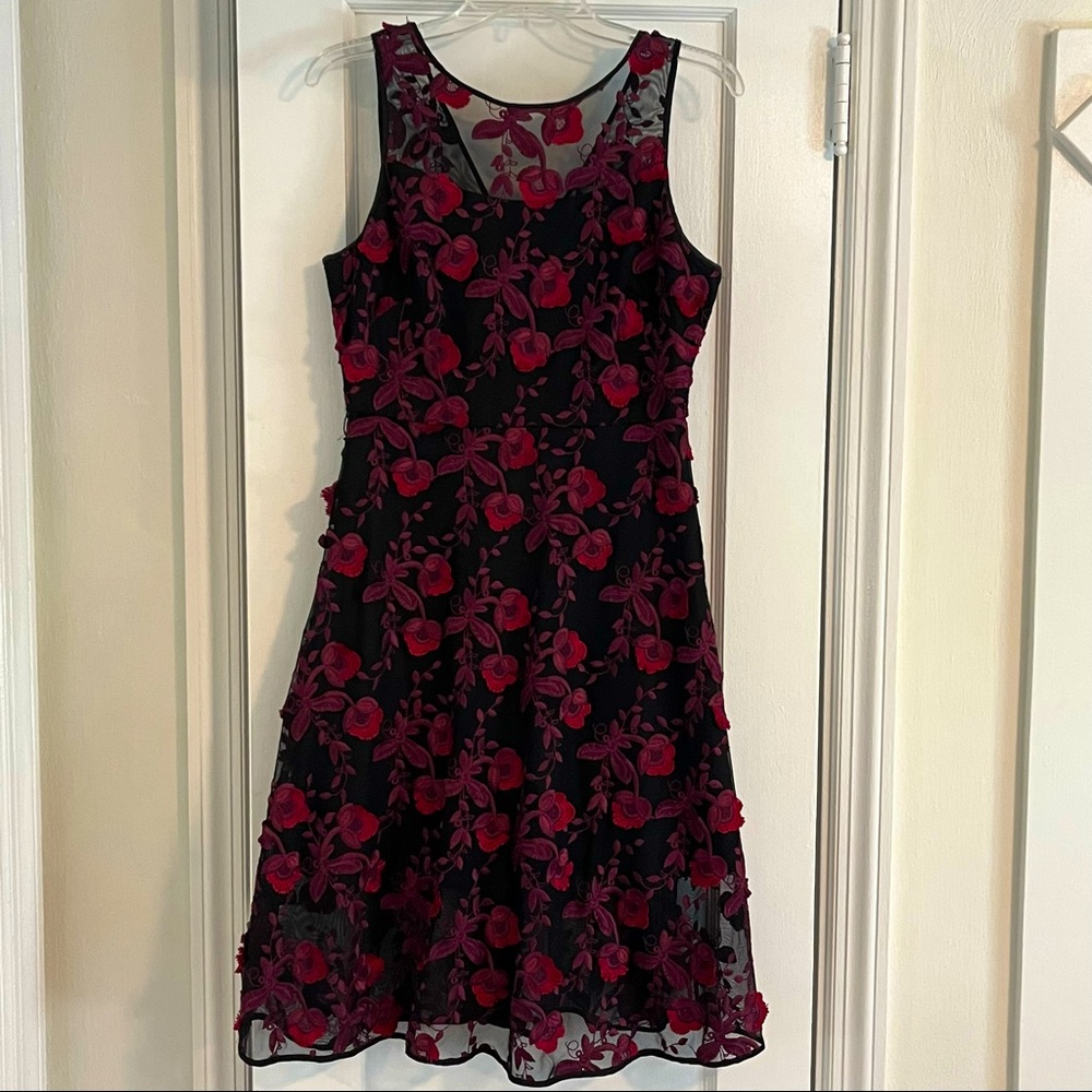 Floral Embroidered Cocktail Dress